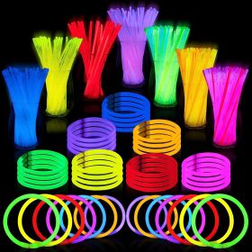 100 Pcs Glow Sticks Bulk 8" Bracelets Necklaces, Christmas, Football Party