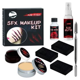 Halloween Makeup Kit, Simulates Plasma Skin Wax-Shaped Scar Water Wound Makeup Halloween Makeup Kit (Option: 3Pcs)