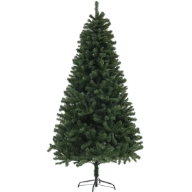 7.5ft Artificial Christmas Tree, Xmas Tree With 1346 Branch Tips, Auto Open, Holiday Decor With Steel Base For Home Office, Green (Color: green)