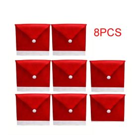 4pcs 12pcs Christmas Chair Covers Santa Hat Chair Covers Christmas Chair Back Covers (Option: 8PCS)