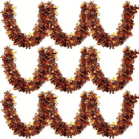 3Pack 6.56 Ft Halloween Tinsel Garland With Pumpkin Sequins Orange Black Mixed Colors Glitter Metallic Tinsel Decoration Twisted Garland For Hall (Option: 3Pcs)
