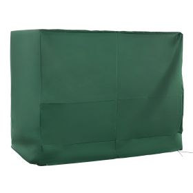 600D Oxford 3-Seater Patio Swing Cover Outdoor Swing Chair Cover Rain Protection Waterproof Anti-UV, Dark Green (Color: green)