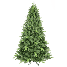 Artificial 7.5ft Green Christmas Tree With 2155PVC Hard Needle Mixed Branch Tips, Memory Wire Iron Wire, Hinged Premium & Foldable Base For Indoo (Color: green)