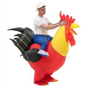 Inflatable Ride-on Rooster Costume Blow Up SuitFancy Dress Funny Jumpsuit Costume ForHalloween Christmas Party (Option: Rooster)