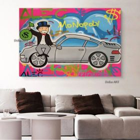 Hand painted Oil painting canvas Monopoly ;  Monopoly art;  Home decor;  wall art;  Hand painted; graffiti;  pop art Living Room hallway bedroom (size: 50X70cm)