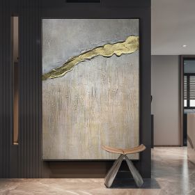 Hand Painted Texture Abstract Oil Painting Gold Foil Modern Home Wall Art Hangings Canvas Paintings For Living Room Hotel Decor (size: 60X90cm)