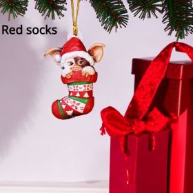 1pc, Christmas Halloween Decorative Pendant, Christmas Decorations, Navidad, Small Business Supplies, Cheapest Items Available, Clearance Sale (Model: red socks)