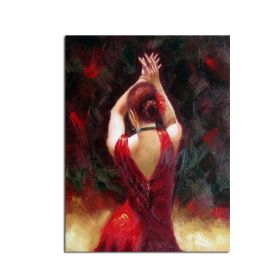Hand Painted Abstract Oil Painting Wall Art Modern Contemporary Dancing Girl Picture Canvas Home Decor For Living Room No Frame (size: 70X140cm)