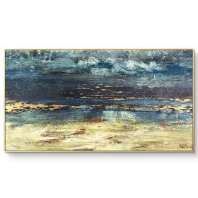 Gold Foil Texture Wall Art Picture 100% Hand Painted Modern Abstract Oil Painting On Canvas For Living Room Home Decor No Frame (size: 70X140cm)