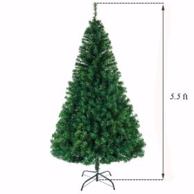 Green 5.5ft 850 Branches PVC Christmas Tree (Color: green)