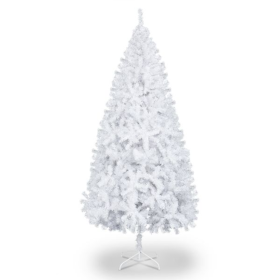 6 FT Artificial Christmas Tree With 800 Branch Tips And Sturdy Metal Stand, White (Option: Default title)